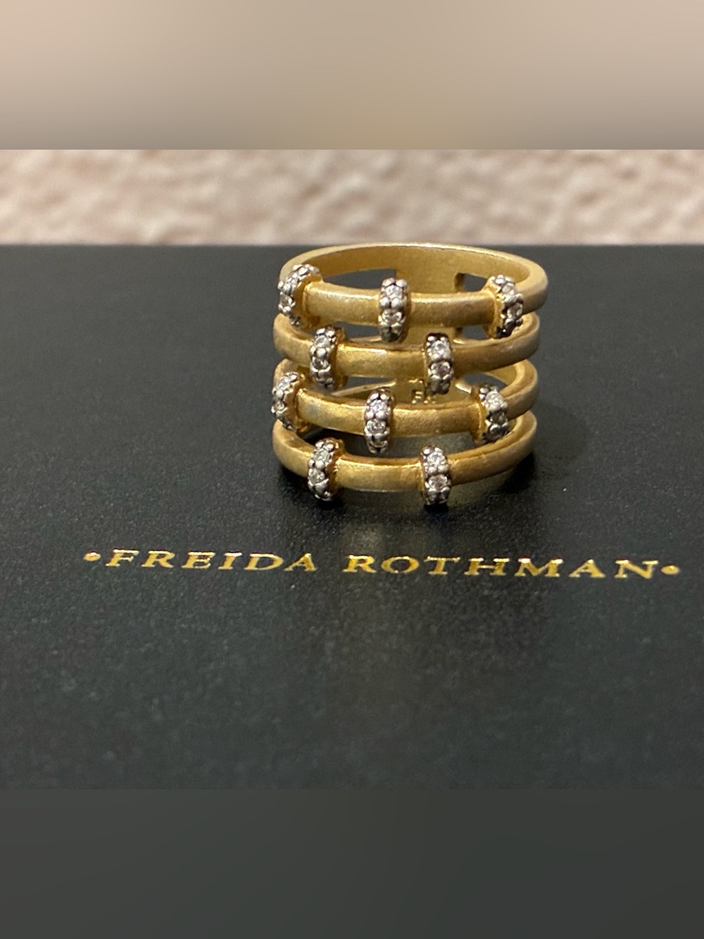 Freida Rothman statement ring Sz 5 
925 Sterling Silver
